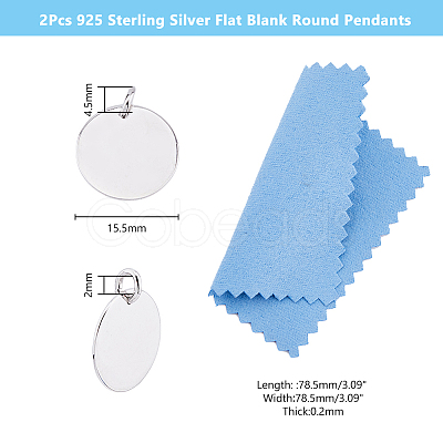2Pcs Rhodium Plated 925 Sterling Silver Pendants STER-DC0001-43-1