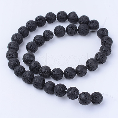 Natural Lava Rock Beads Strands X-G-Q462-6mm-24-1