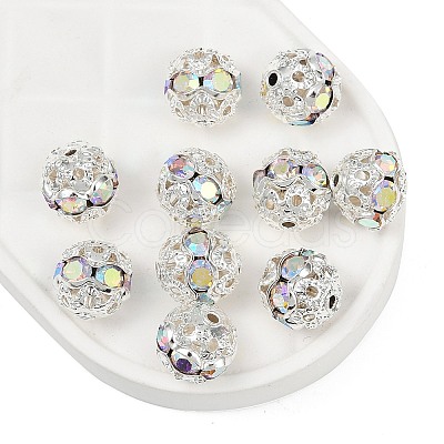 Brass Rhinestone Beads X-RB-A011-8mm-28S-1