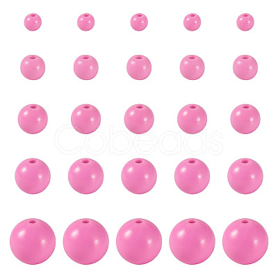 100Pcs 5 Styles Opaque Acrylic Beads MACR-TADJ0001-12F-1