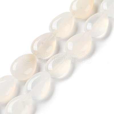 Natural White Agate Beads Strands G-K357-A07-02-1