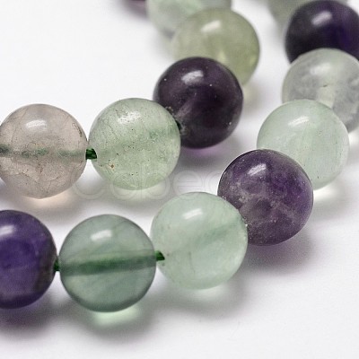 Natural Fluorite Bead Strands G-G735-24-10mm-AB+-1