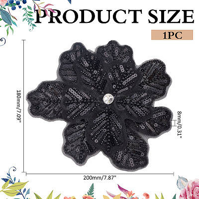 3D Polyester Embroider Thread Iron on/Sew On Patches PATC-WH0023-21A-1