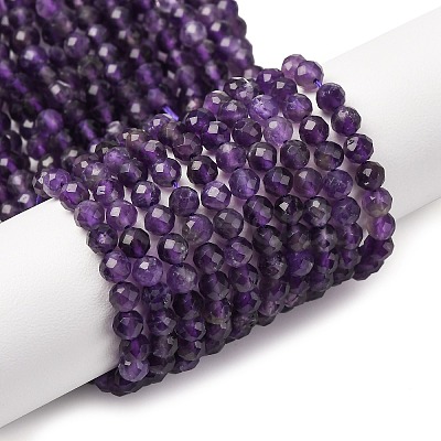 Natural Amethyst Beads Strands G-C226-B06-4mm-01-1