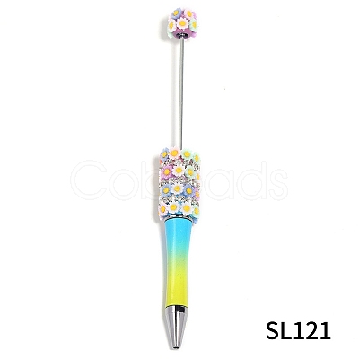 5Pcs Sunflowers Plastic Beadable Pens PW-WGD1334-04-1