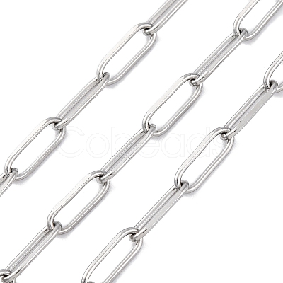 304 Stainless Steel Paperclip Chains CHS-M009-06P-02-1