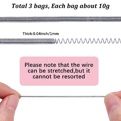 3 Bags Round French Wire Gimp Wire TWIR-SC0001-08-1