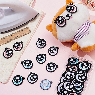 20 Pairs 5 Colors Felt Computerized Embroidery Iron on Sew on Patches PATC-PH0001-98-1