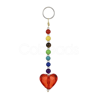 Heart Acrylic Keychains HJEW-JM01373-1