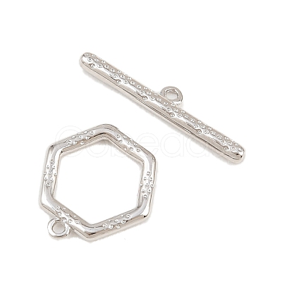 Hexagon Brass Toggle Clasps KK-G548-40P-1