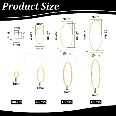 80Pcs 4 Styles Brass Linking Rings KK-UN0002-92-1