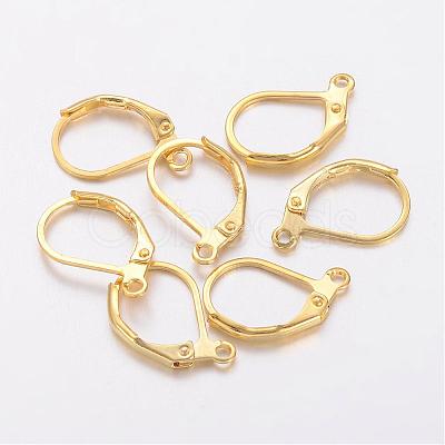 Brass Leverback Earring Findings X-KK-H670-G-NF-1