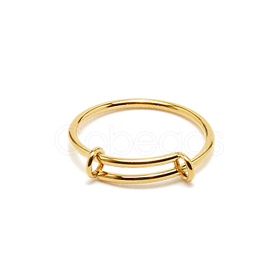 304 Stainless Steel Wire Wrap Expandable Adjustable Ring for Women RJEW-WH0007-01A-G-1