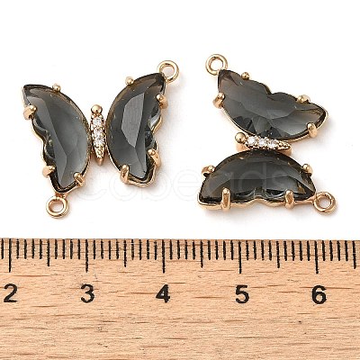 Brass Pave Faceted Glass Connector Charms FIND-Z020-04V-1