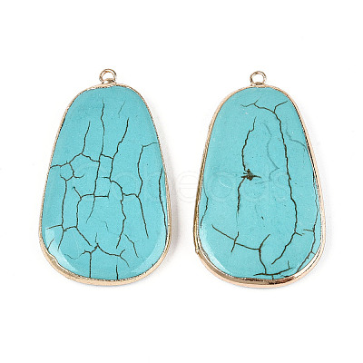 Dyed Synthetic Turquoise Teardrop Big Pendants TURQ-T004-23-1