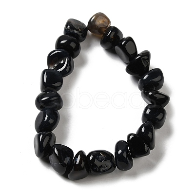 Natural Black Agate Beads Strands G-H295-B01-15-1