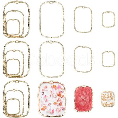 CHGCRAFT 36Pcs 3 Styles Alloy Open Back Bezel Pendants FIND-CA0006-07-1