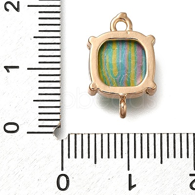 Brass Glass Imitation Gemstone Connector Charms KK-Z076-01G-1