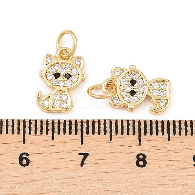 Brass Micro Pave Clear Cubic Zirconia Charms ZIRC-C020-38G-1