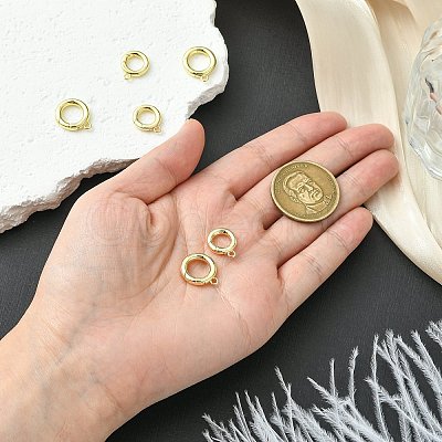 6Pcs 2 Styles Rack Plating Brass Spring Gate Clasps KK-CJ0002-61-1