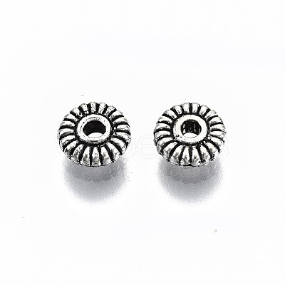 Tibetan Style Alloy Spacer Beads TIBEP-S319-117AS-RS-1