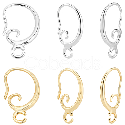 40Pcs 2 Colors Brass Earring Hooks KK-BBC0022-96-1