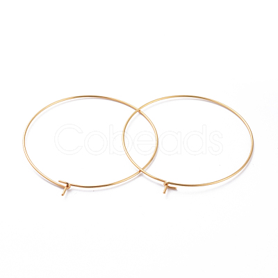 316 Surgical Stainless Steel Hoop Earring Findings STAS-J025-01F-G-1