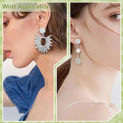 32Pcs 8 Style 201/304 Stainless Steel Stud Earring Findings STAS-ME0001-39P-1