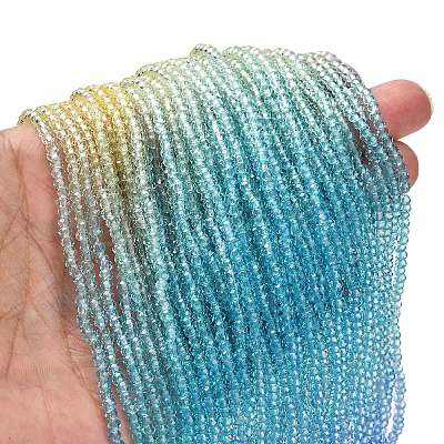 Transparent Painted Glass Beads Strands X1-DGLA-A034-T1mm-A13-1