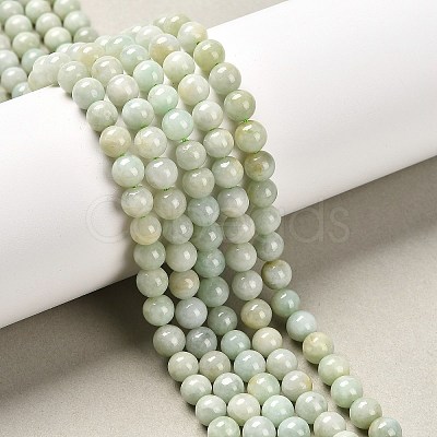 Round Natural Myanmar Jade/Burmese Jade Beads Strands G-K068-11-6mm-1
