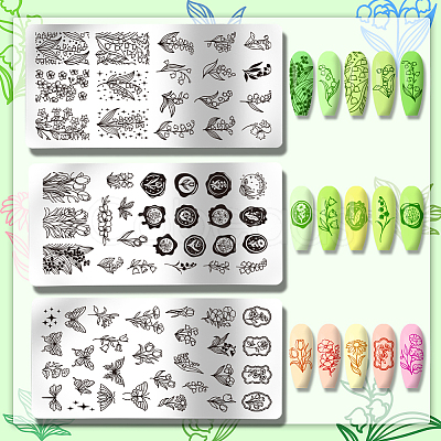 Stainless Steel DIY Nail Art Templates MRMJ-WH0092-072-1