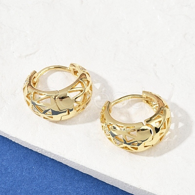 Hollow Triangle Brass Micro Pave Clear Cubic Zirconia Hoop Earring EJEW-M082-12G-1