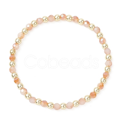 Glass Beads Stretch Bracelets for Women BJEW-JB13308-02-1