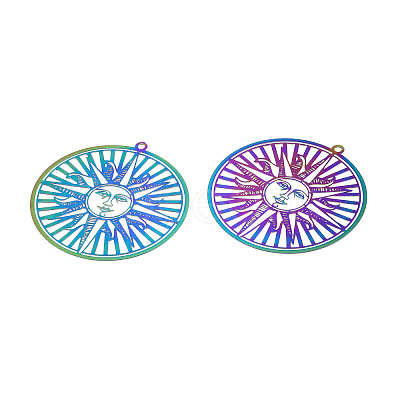 Ion Plating(IP) 201 Stainless Steel Filigree Big Pendants LS-STAS-S118-079-1