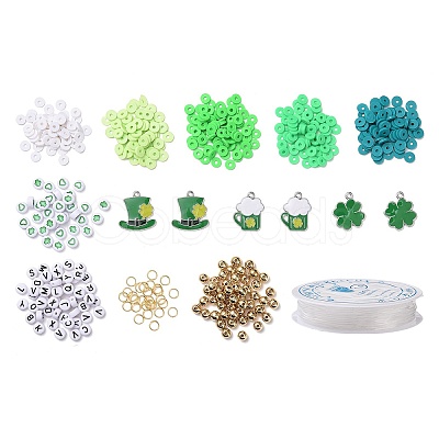 DIY Saint Patrick's Day Polymer Clay Beads Bracelet Making kit DIY-TZ0001-08-1