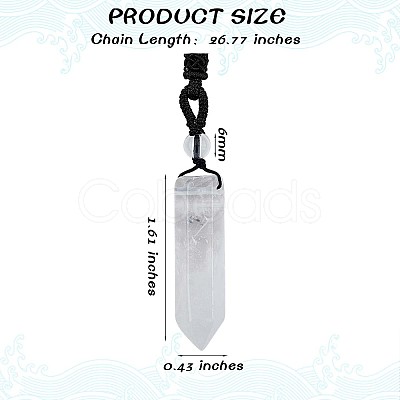 Natural Quartz Crystal Bullet Pendant Necklace JN1043D-1