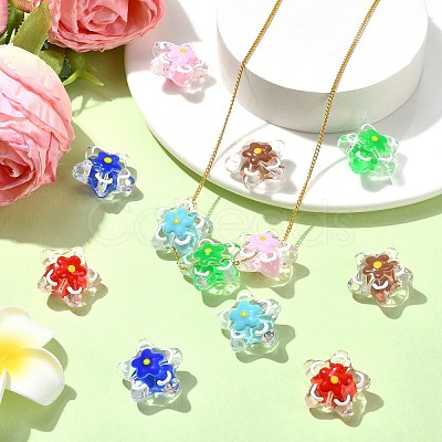 12Pcs 6 Colors Handmade Lampwork Beads LAMP-CJ0001-98-1