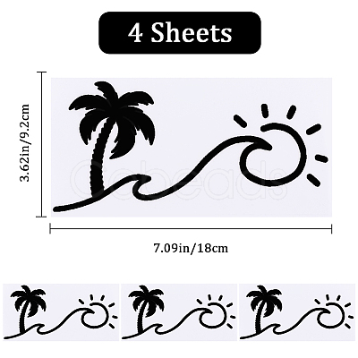 Beach Theme PVC Cartoon Self Adhesive Car Stickers FIND-WH0152-165C-1