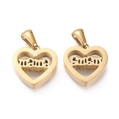 Mother's Day Ion Plating(IP) 304 Stainless Steel Pendants STAS-F253-01G-1