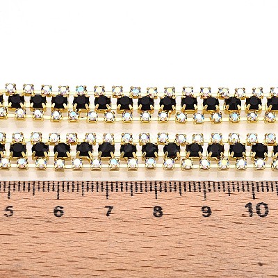 Iron Rhinestone Cup Chains CH-T006-04G-06-1