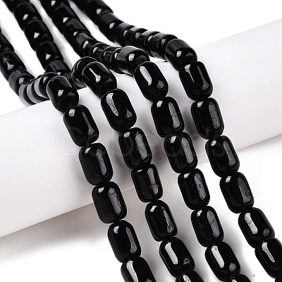 Natural Black Tourmaline Beads Strands G-G980-48-1