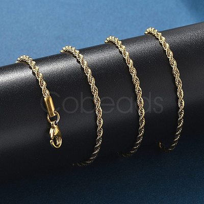 304 Stainless Steel Rope Chain Necklaces NJEW-L167-06B-G-1