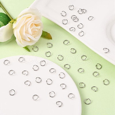 Tarnish Resistant 304 Stainless Steel Open Jump Rings X-STAS-R049-8x1mm-1
