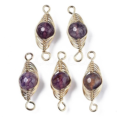 Natural Agate Link Connectors G-S359-321A-1