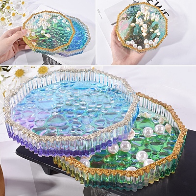 Polygon Jewelry Tray Food Grade Silicone Molds DIY-D074-02-1