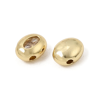 Brass Pave Cubic Zirconia Beads CU-CBA7D12-01G-1