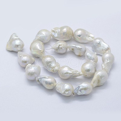 Natural Baroque Pearl Keshi Pearl Beads Strands PEAR-K004-17-1