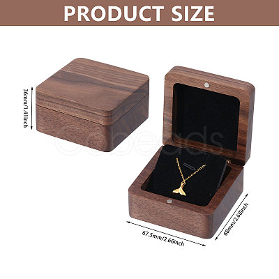 Wooden Jewelry Pendant Storage Magnetic Gift Case CON-WH0095-78A-1