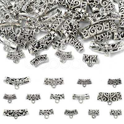 70Ppcs 14 Styles Tibetan Style Alloy Tube Bails FIND-CJ0002-99-1