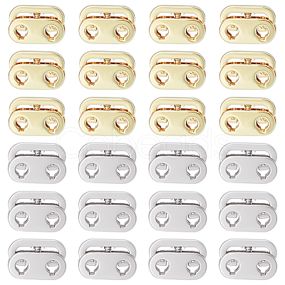24Pcs 2 Colors Alloy Spring Cord Locks FIND-FG0005-27-1